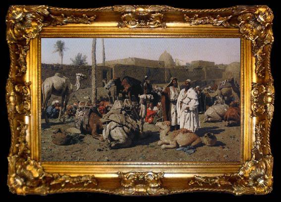 framed  Leopold Carl Muller Kamelmarkt, Kaire, ta009-2